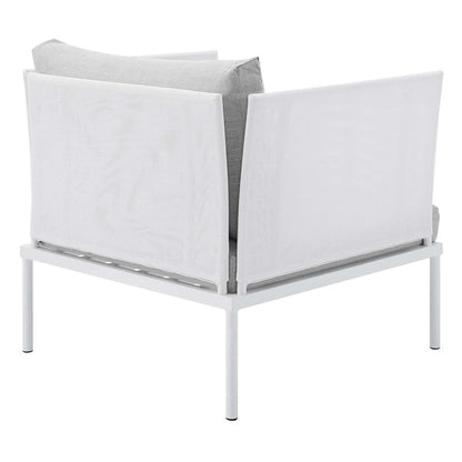 Harmony Sunbrella® Outdoor Patio Aluminum Armchair - White Gray