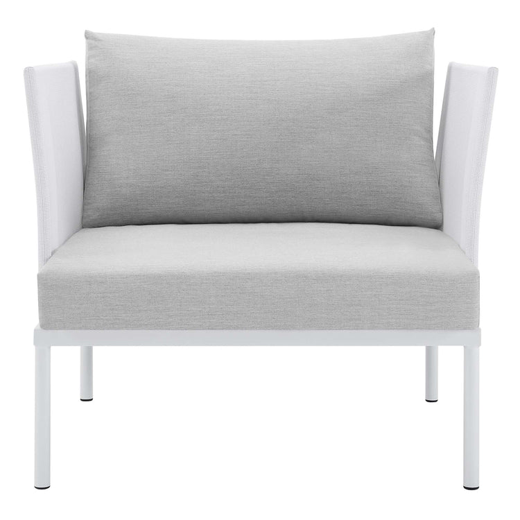 Harmony Sunbrella® Outdoor Patio Aluminum Armchair - White Gray
