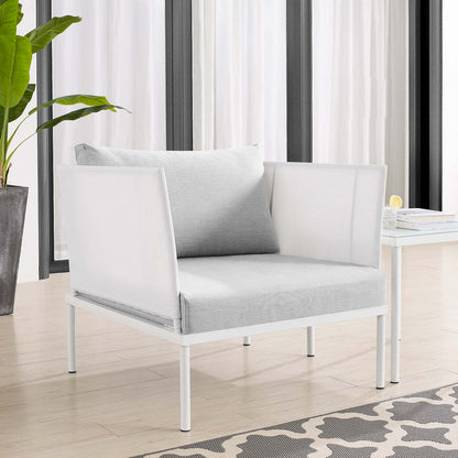 Harmony Sunbrella® Outdoor Patio Aluminum Armchair - White Gray