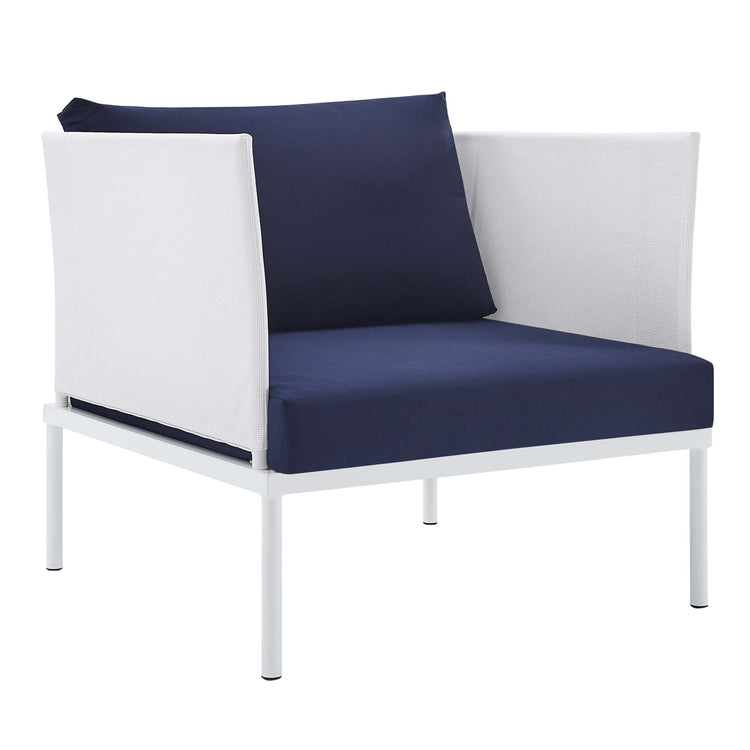 Harmony Sunbrella® Outdoor Patio Aluminum Armchair - White Navy