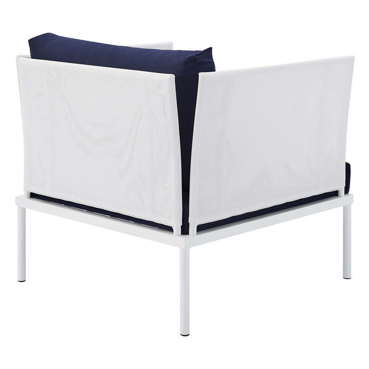 Harmony Sunbrella® Outdoor Patio Aluminum Armchair - White Navy