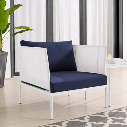 Harmony Sunbrella® Outdoor Patio Aluminum Armchair - White Navy