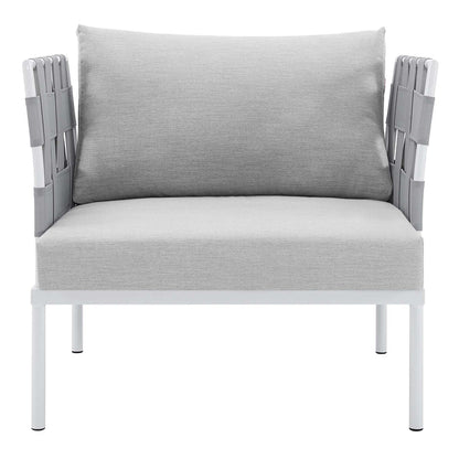 Harmony Sunbrella® Outdoor Patio Aluminum Armchair - Gray Gray