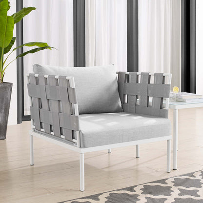 Harmony Sunbrella® Outdoor Patio Aluminum Armchair - Gray Gray