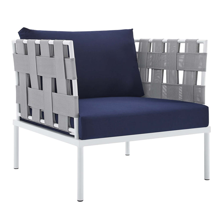 Harmony Sunbrella® Outdoor Patio Aluminum Armchair - Gray Navy
