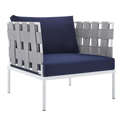 Harmony Sunbrella® Outdoor Patio Aluminum Armchair - Gray Navy