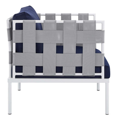 Harmony Sunbrella® Outdoor Patio Aluminum Armchair - Gray Navy