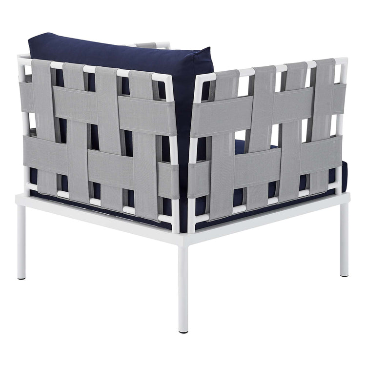 Harmony Sunbrella® Outdoor Patio Aluminum Armchair - Gray Navy
