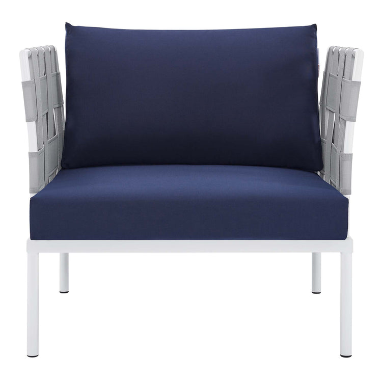 Harmony Sunbrella® Outdoor Patio Aluminum Armchair - Gray Navy