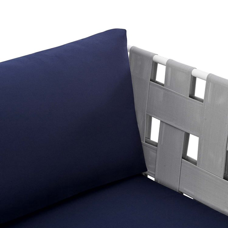 Harmony Sunbrella® Outdoor Patio Aluminum Armchair - Gray Navy