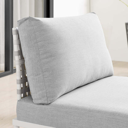 Harmony Sunbrella® Basket Weave Outdoor Patio Aluminum Armless Chair - Taupe Gray