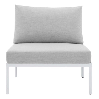Harmony Sunbrella® Outdoor Patio Aluminum Armless Chair - White Gray