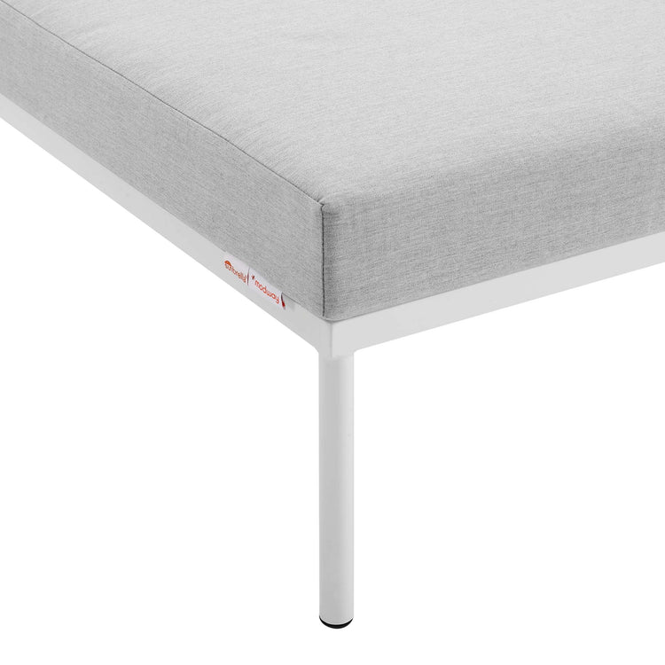 Harmony Sunbrella® Outdoor Patio Aluminum Armless Chair - White Gray