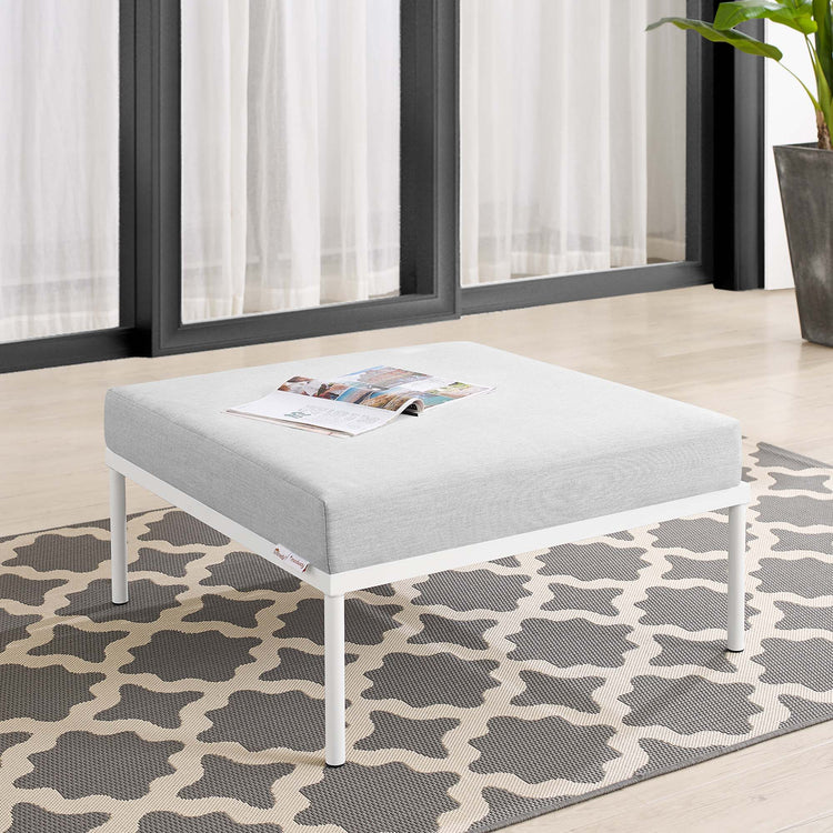 Harmony Sunbrella® Outdoor Patio Aluminum Ottoman - Gray