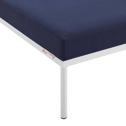 Harmony Sunbrella® Outdoor Patio Aluminum Ottoman - Navy