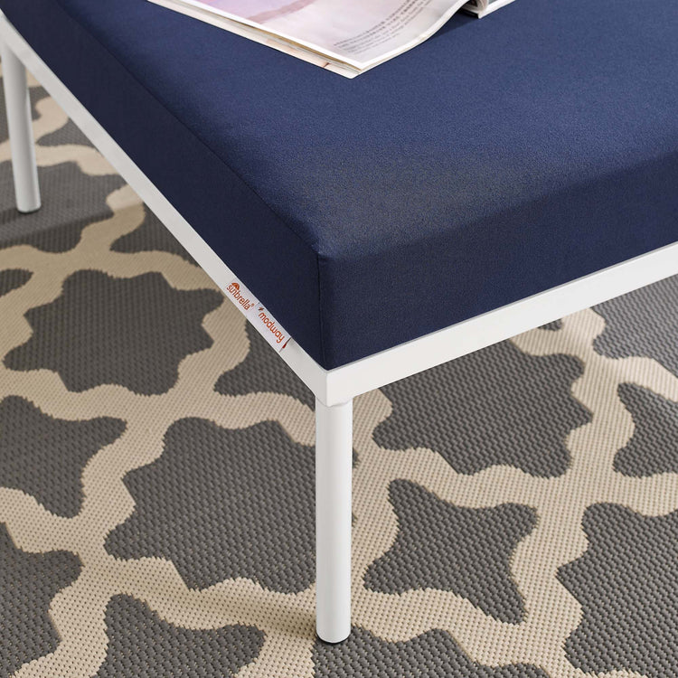 Harmony Sunbrella® Outdoor Patio Aluminum Ottoman - Navy