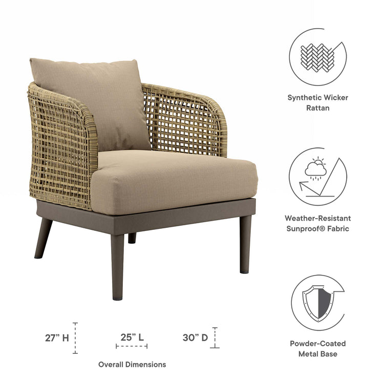 Meadow Outdoor Patio Armchair - Natural Taupe