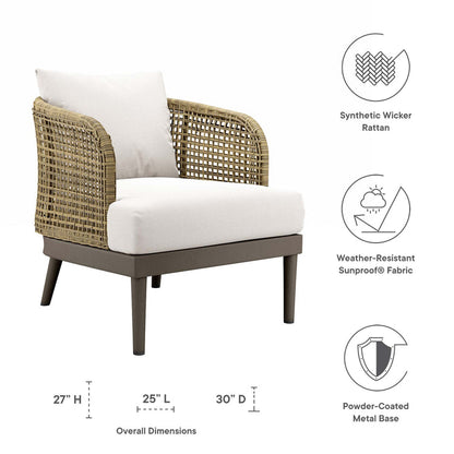 Meadow Outdoor Patio Armchair - Natural White