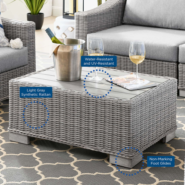 Conway 4-Piece Outdoor Patio Wicker Rattan Furniture Set - Light Gray Gray