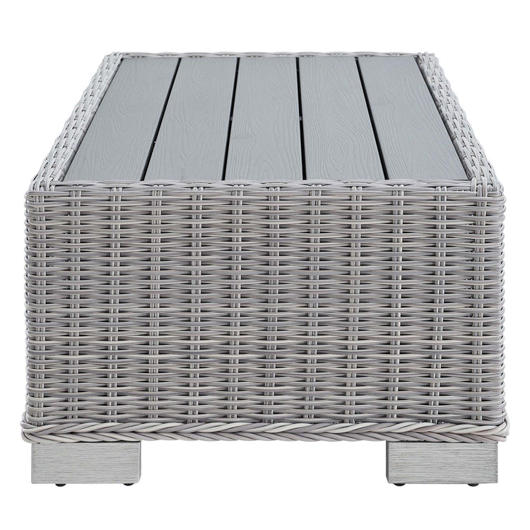 Conway 4-Piece Outdoor Patio Wicker Rattan Furniture Set - Light Gray Navy