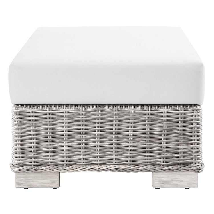 Conway 5-Piece Outdoor Patio Wicker Rattan Furniture Set - Light Gray White