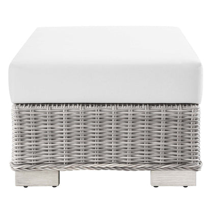 Conway 5-Piece Outdoor Patio Wicker Rattan Furniture Set - Light Gray White