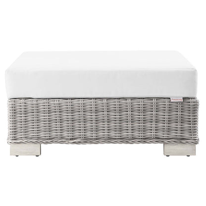 Conway 5-Piece Outdoor Patio Wicker Rattan Furniture Set - Light Gray White