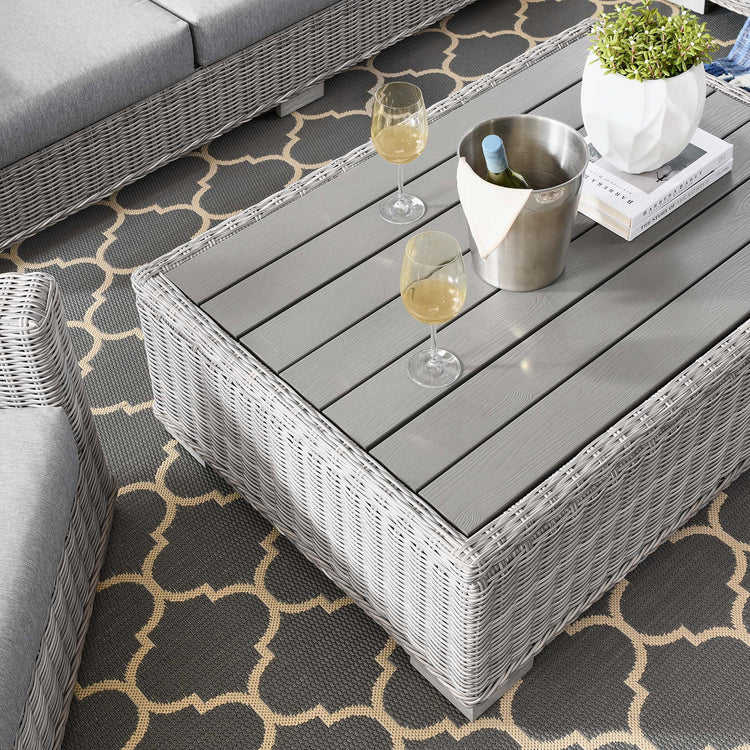 Conway 4-Piece Outdoor Patio Wicker Rattan Furniture Set - Light Gray Gray