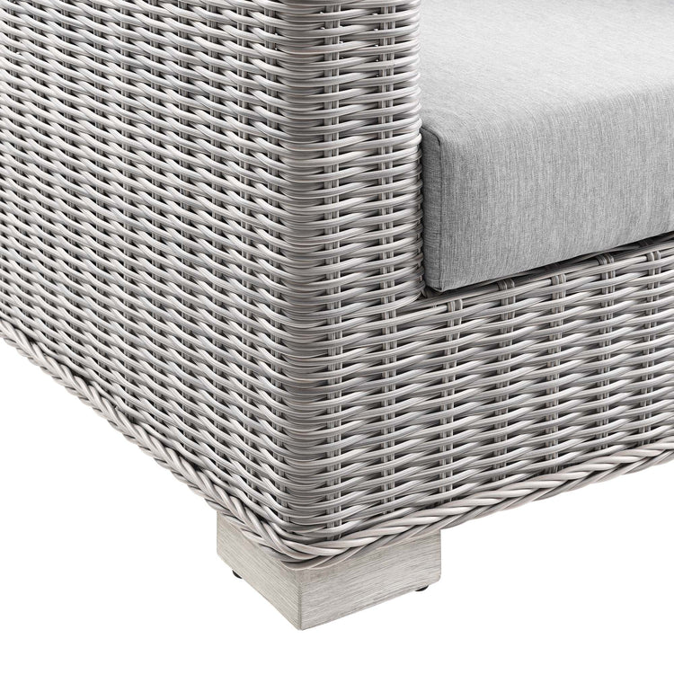 Conway 4-Piece Outdoor Patio Wicker Rattan Furniture Set - Light Gray Gray