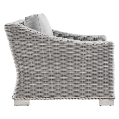 Conway 4-Piece Outdoor Patio Wicker Rattan Furniture Set - Light Gray Gray