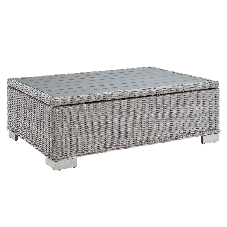 Conway 4-Piece Outdoor Patio Wicker Rattan Furniture Set - Light Gray Gray