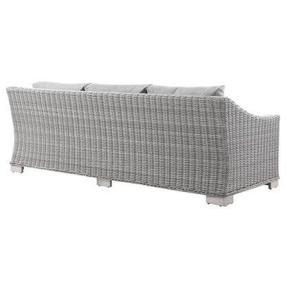 Conway 5-Piece Outdoor Patio Wicker Rattan Furniture Set - Light Gray Gray