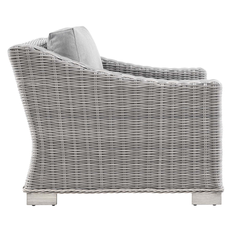 Conway 5-Piece Outdoor Patio Wicker Rattan Furniture Set - Light Gray Gray