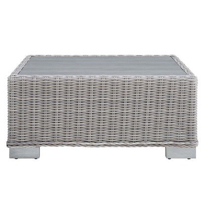 Conway 5-Piece Outdoor Patio Wicker Rattan Furniture Set - Light Gray Navy