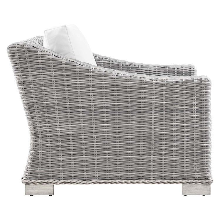 Conway 5-Piece Outdoor Patio Wicker Rattan Furniture Set - Light Gray White