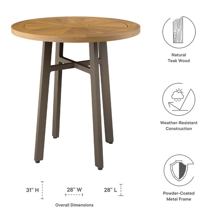 Meadow Outdoor Patio Teak Wood Dining Table - Default Title