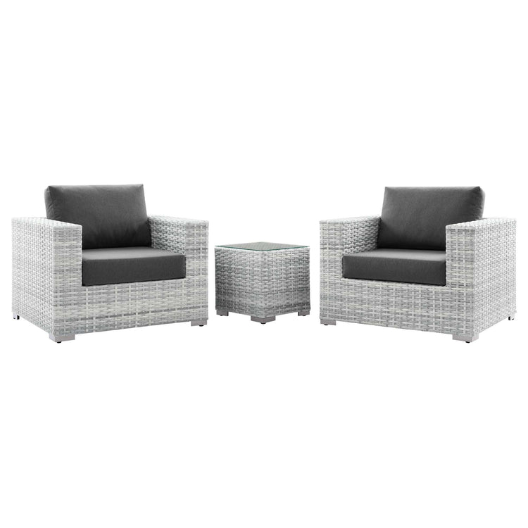 Convene 3-Piece Outdoor Patio Set - Light Gray Charcoal