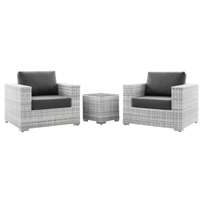 Convene 3-Piece Outdoor Patio Set - Light Gray Charcoal