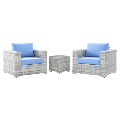 Convene 3-Piece Outdoor Patio Set - Light Gray Light Blue