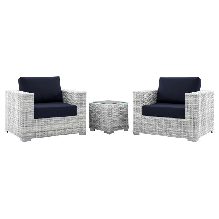 Convene 3-Piece Outdoor Patio Set - Light Gray Navy