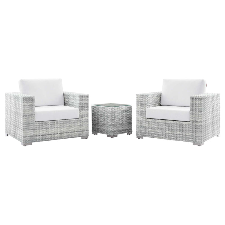 Convene 3-Piece Outdoor Patio Set - Light Gray White