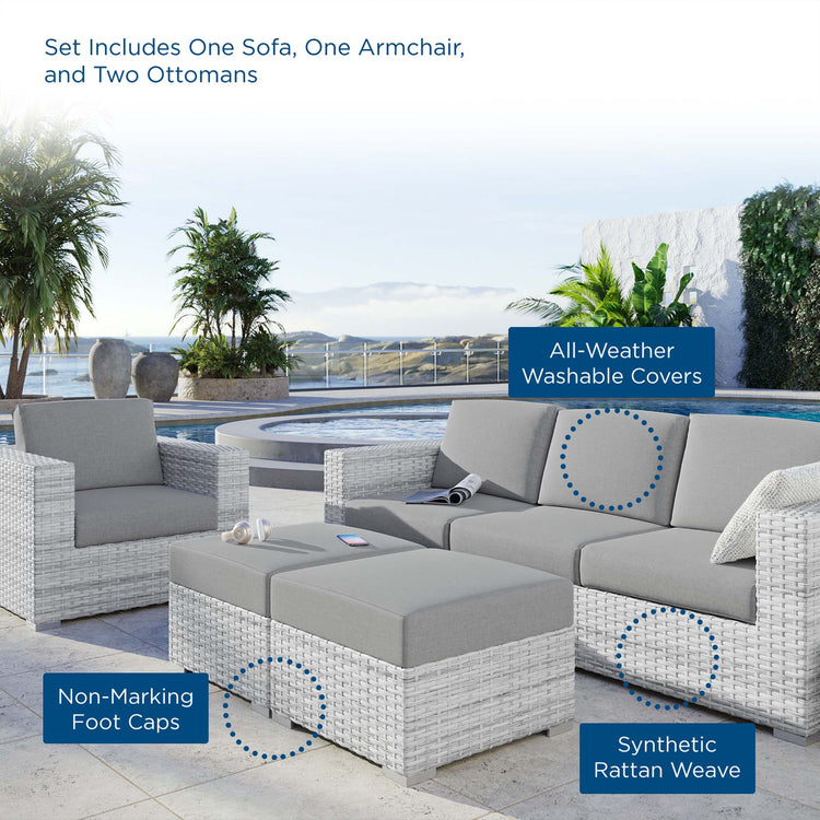 Convene 4-Piece Outdoor Patio Set - Light Gray Gray