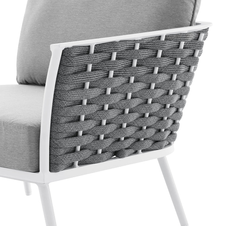 Stance Outdoor Patio Aluminum Right-Facing Armchair - White Gray