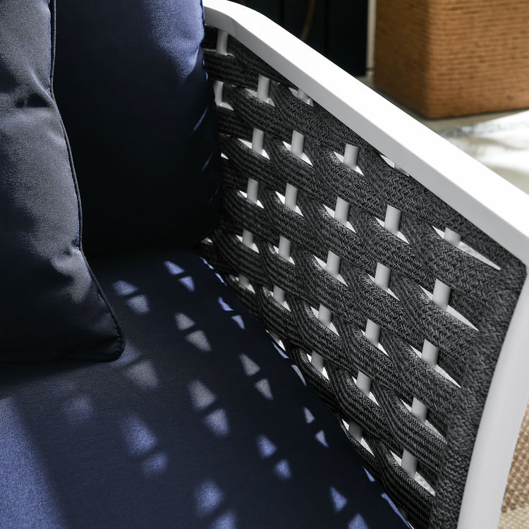 Stance Outdoor Patio Aluminum Right-Facing Armchair - White Navy