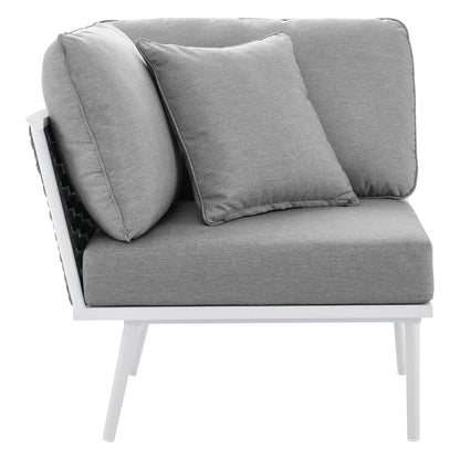 Stance Outdoor Patio Aluminum Corner Chair - White Gray