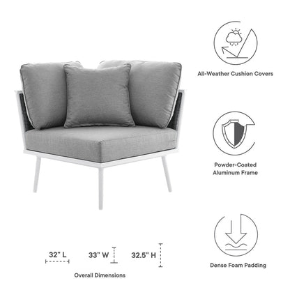 Stance Outdoor Patio Aluminum Corner Chair - White Gray