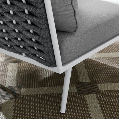Stance Outdoor Patio Aluminum Corner Chair - White Gray