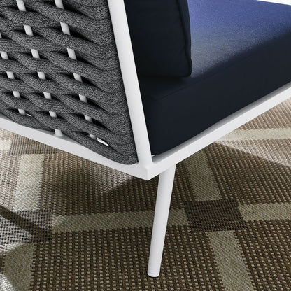 Stance Outdoor Patio Aluminum Corner Chair - White Navy