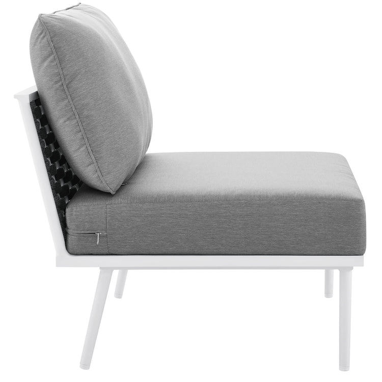 Stance Outdoor Patio Aluminum Armless Chair - White Gray