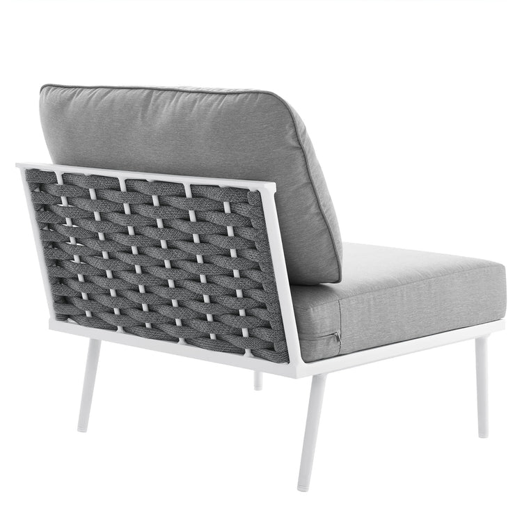 Stance Outdoor Patio Aluminum Armless Chair - White Gray